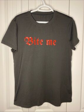 Bite Me Black Graphic Tee